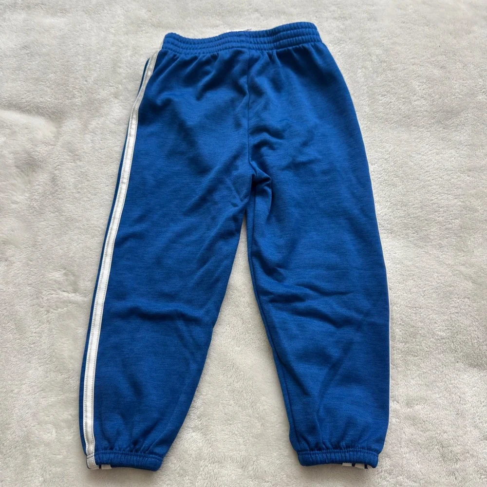 Adidas Toddler Boys Blue 3-Stripe Track‎ Pants Joggers 3T Recycled Polyester